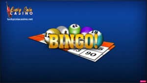 Ang larawan ay tungkol sa paglalaro ng bingo online, na may kasamang bingo balls at cards, na nagpapakita ng kasiyahan at posibilidad na manalo sa laro.